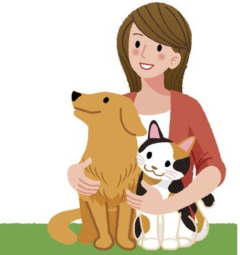Home 41622270 a woman tenderly holding her dog and a cat looking up